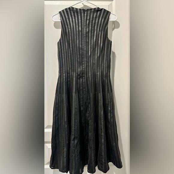 NWT Vakko Sleeveless Leather Stripe A-line Midi Dresss - Picture 3 of 8